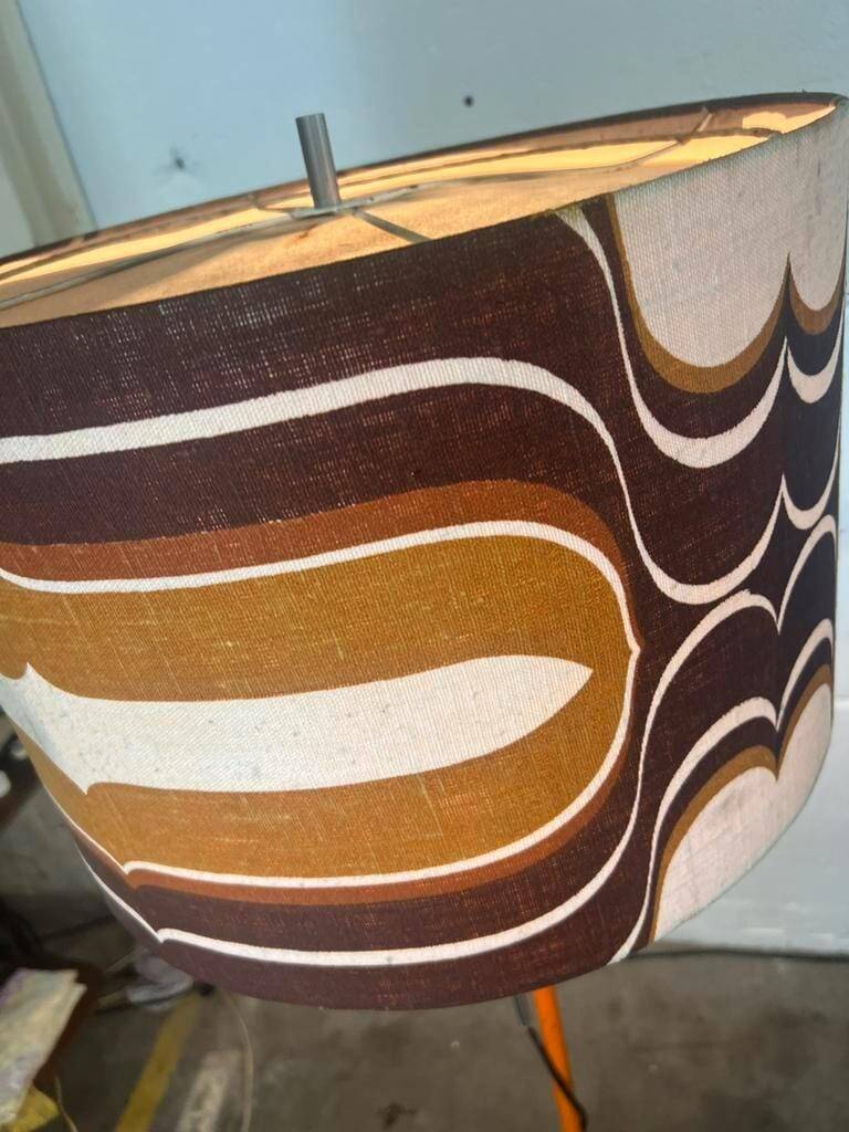 Vintage 70s floor lamp with orange trumpet base