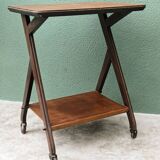 1950s wooden rolling trolley