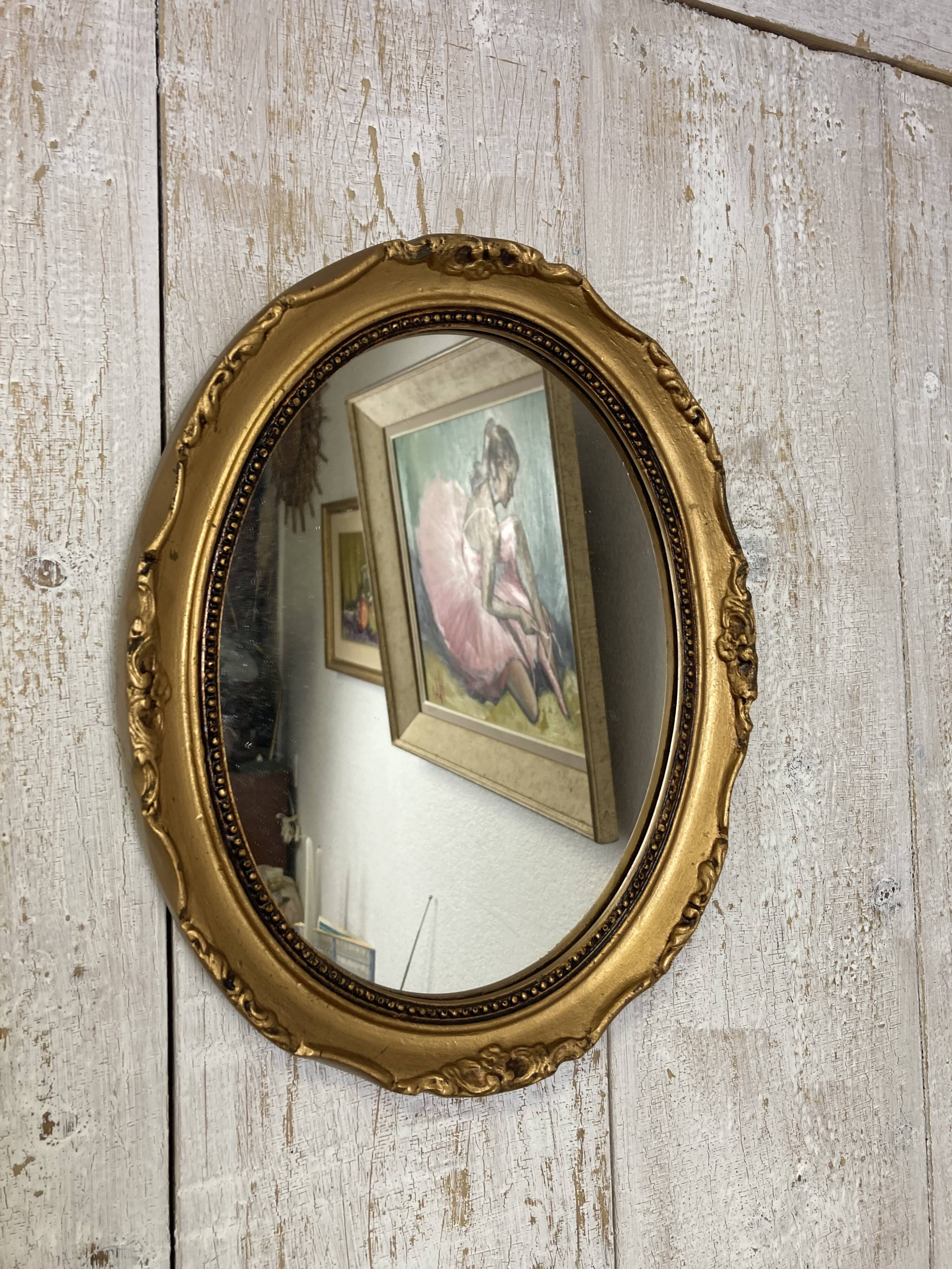Antique oval mirror 34x27cm
