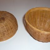 Apple box in vintage wicker