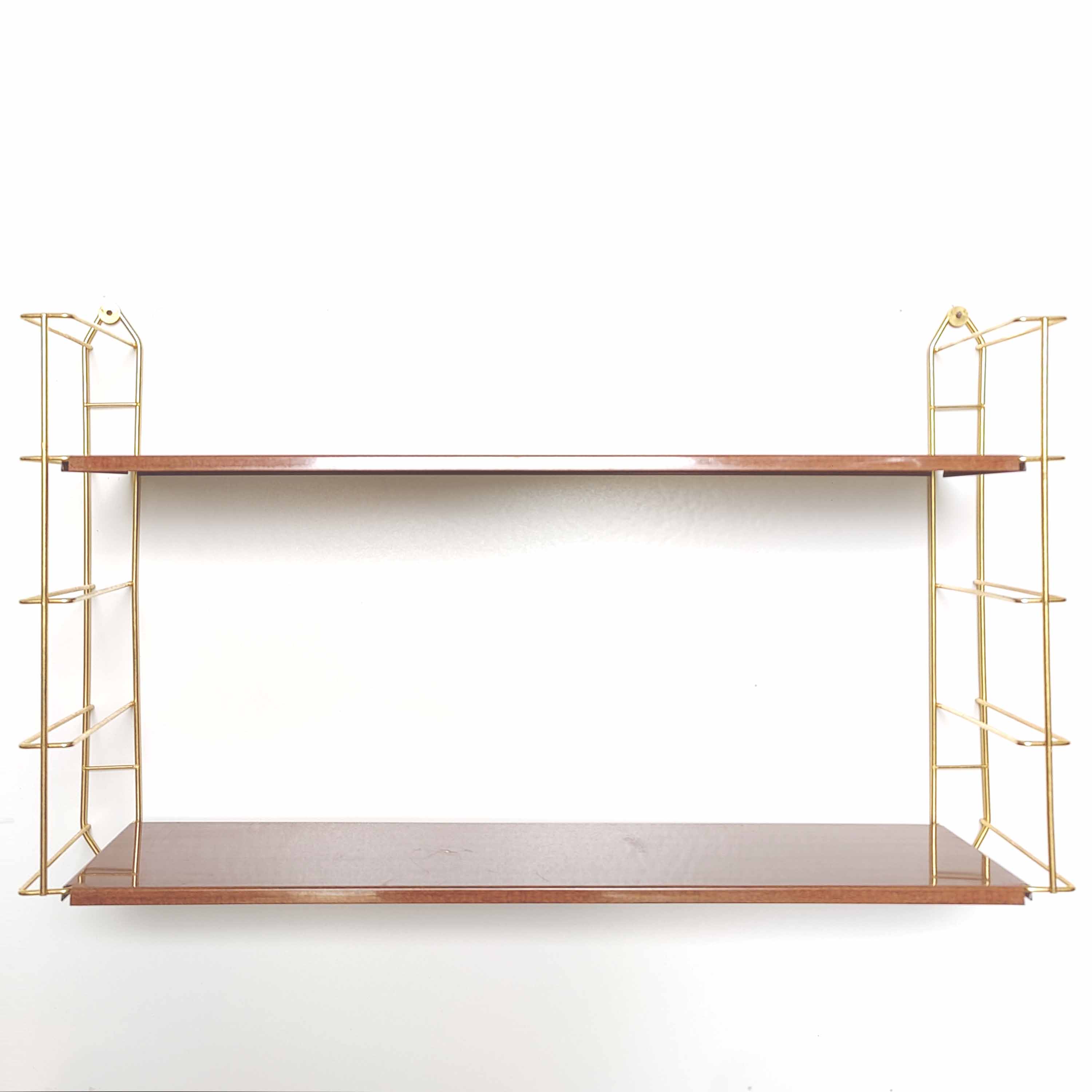 Wall shelf gilded metal and wood way