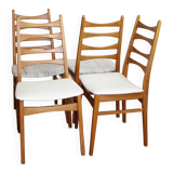 4 Scandinavian teak chairs 1960 Denmark