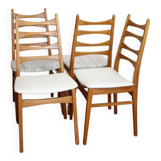 4 Scandinavian teak chairs 1960 Denmark