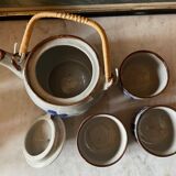 Stoneware tea set, 3 cups
