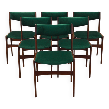 Set of six teak chairs, Danish design, 1970s, production: Denmark