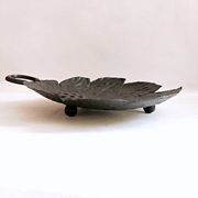 Artisanal embossed metal tripod dish