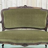 Early 20th century louis XV style bench in walnut