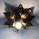 Wall light, ceiling light sun foliage in gold metal, vintage ceiling light. Italy 70s