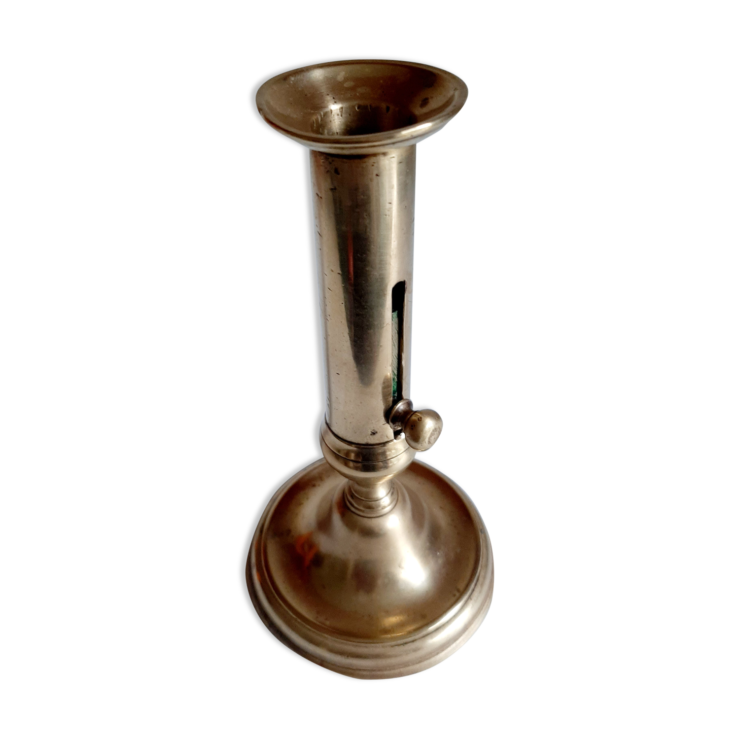 Golden brass candle holder