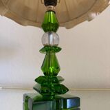 Art Deco Emerald Crystal Lamp