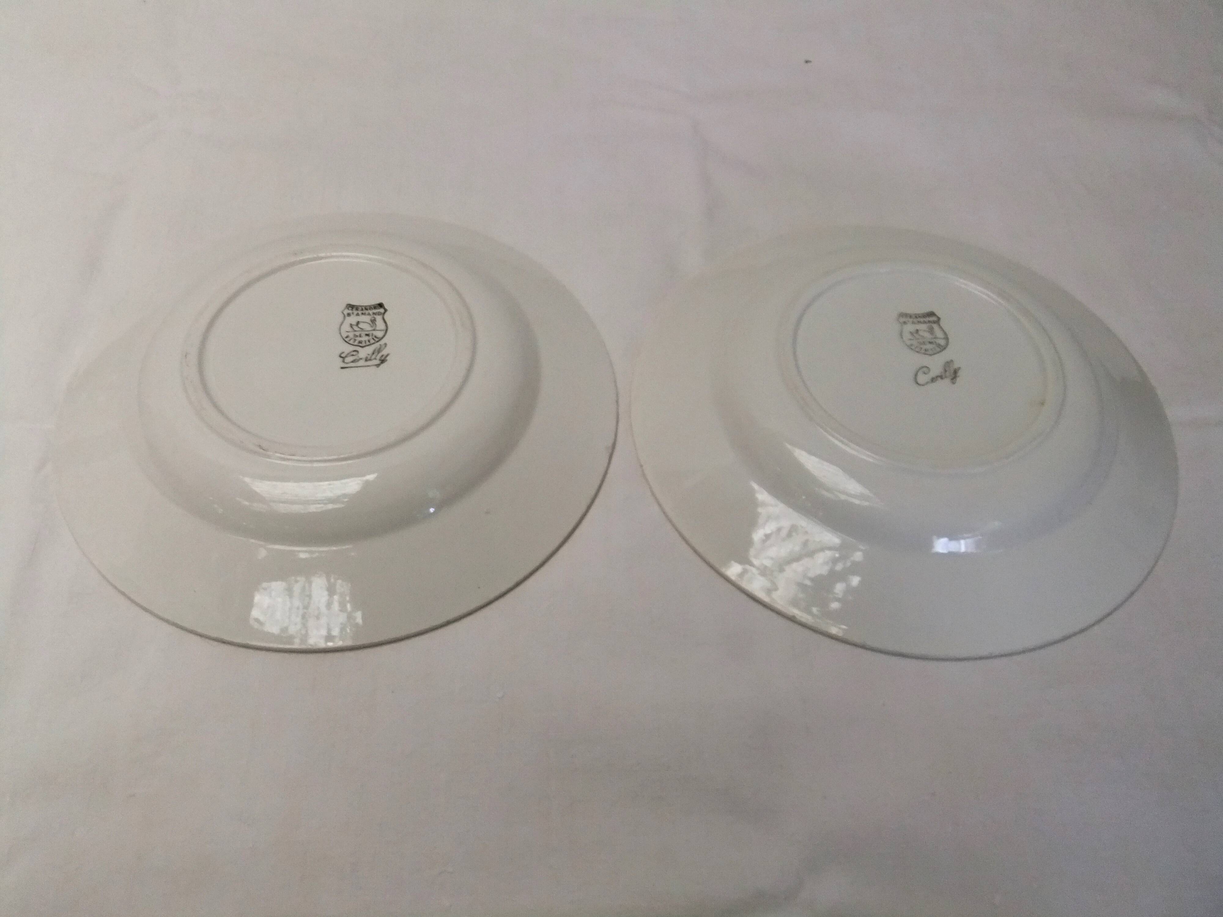 Ceranord St Amand plate with flower decoration and cutlery set