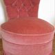 Fauteuil velours rose poudré chauffeuse style napoléon iii vintage