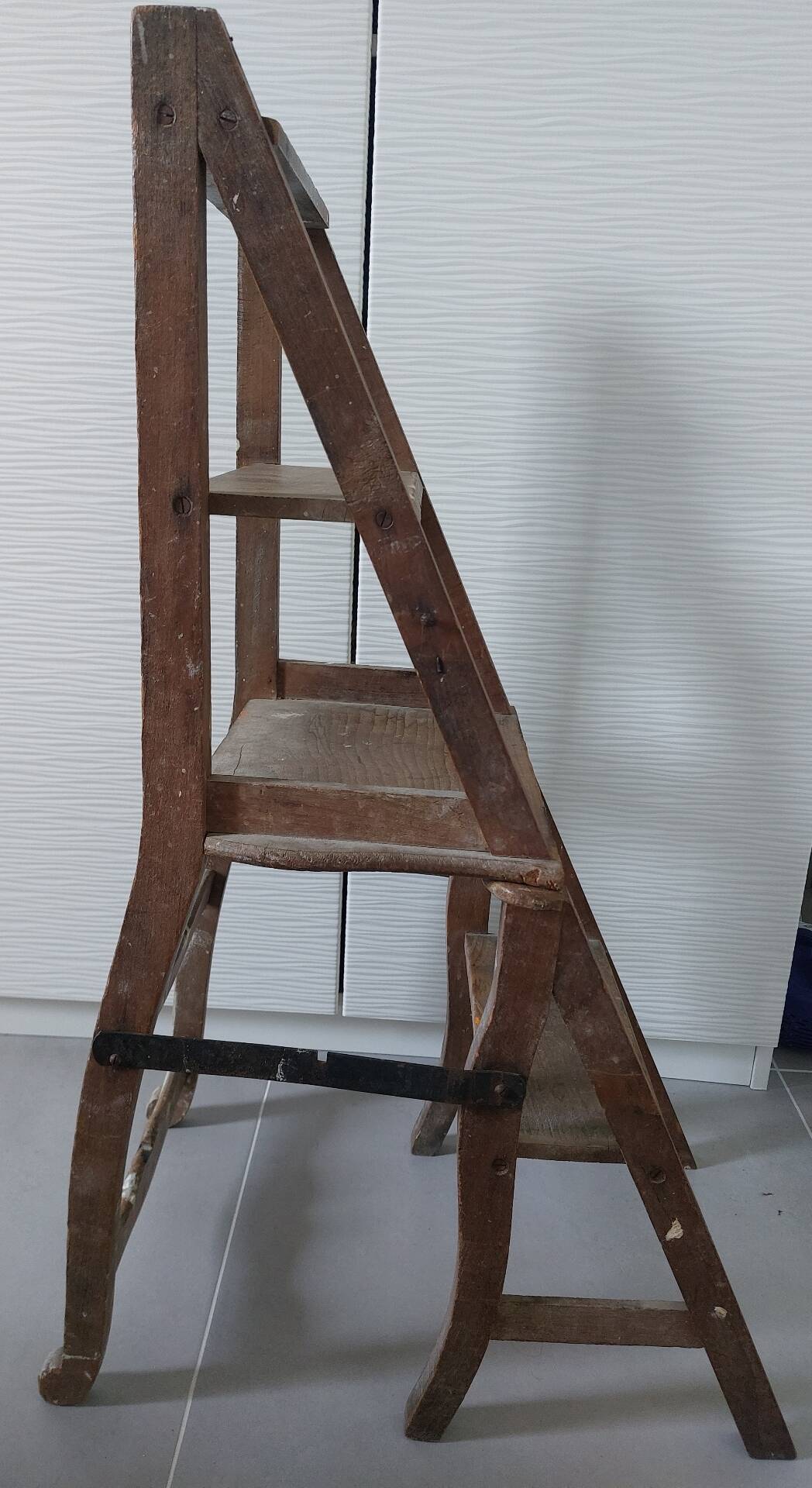Antique step stool chair