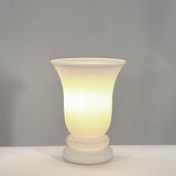 Vintage, Lampe de table Uplighter, Verre Opaline Blanc, Style Art Déco