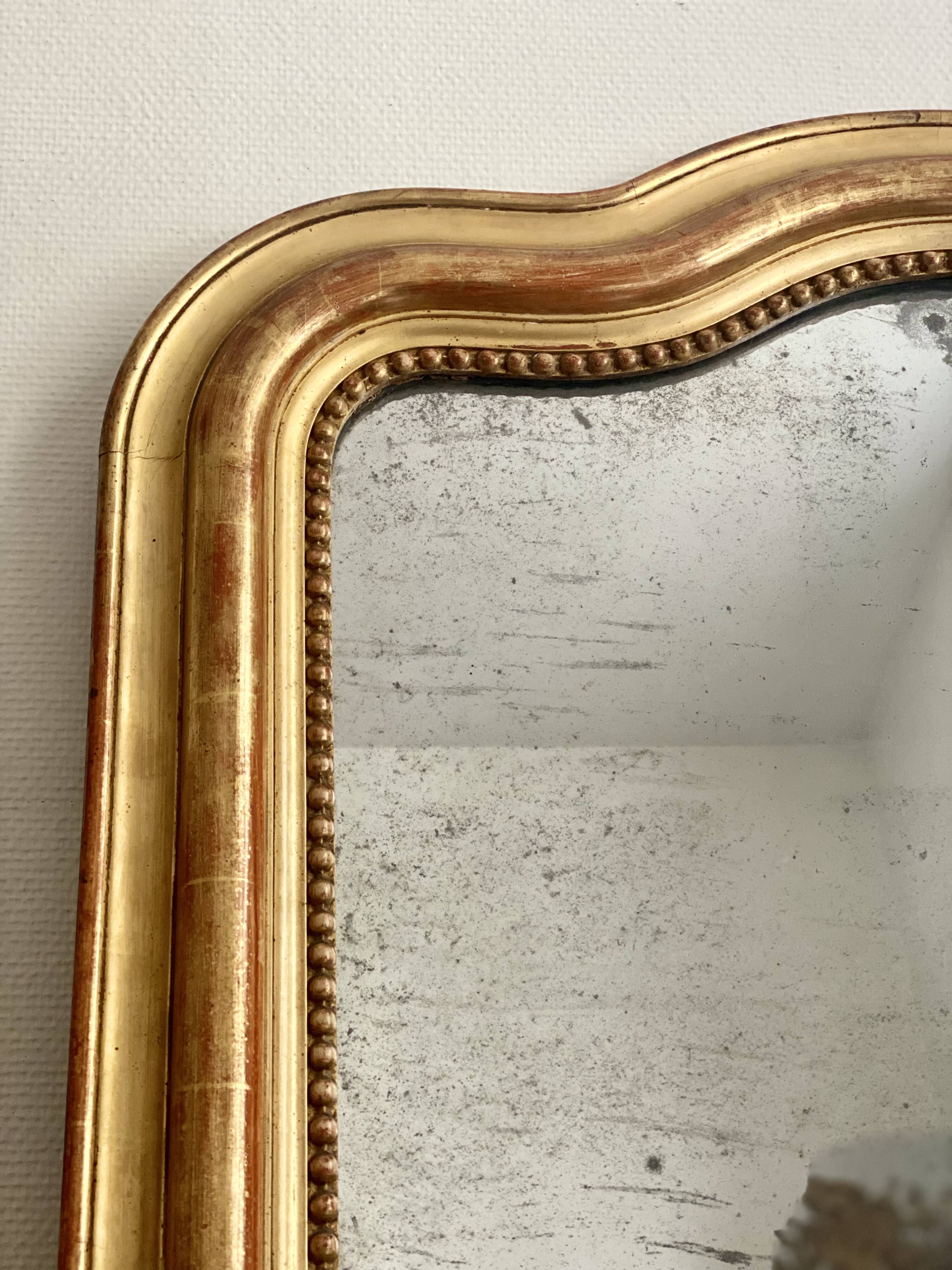 Old mirror louis Philippe golden gold leaf fireplace