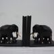 Former pair of ART DECO book greenhouses with ebony elephant motifs