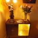Bar furniture on formica wheels with mirror and lighting - 50s