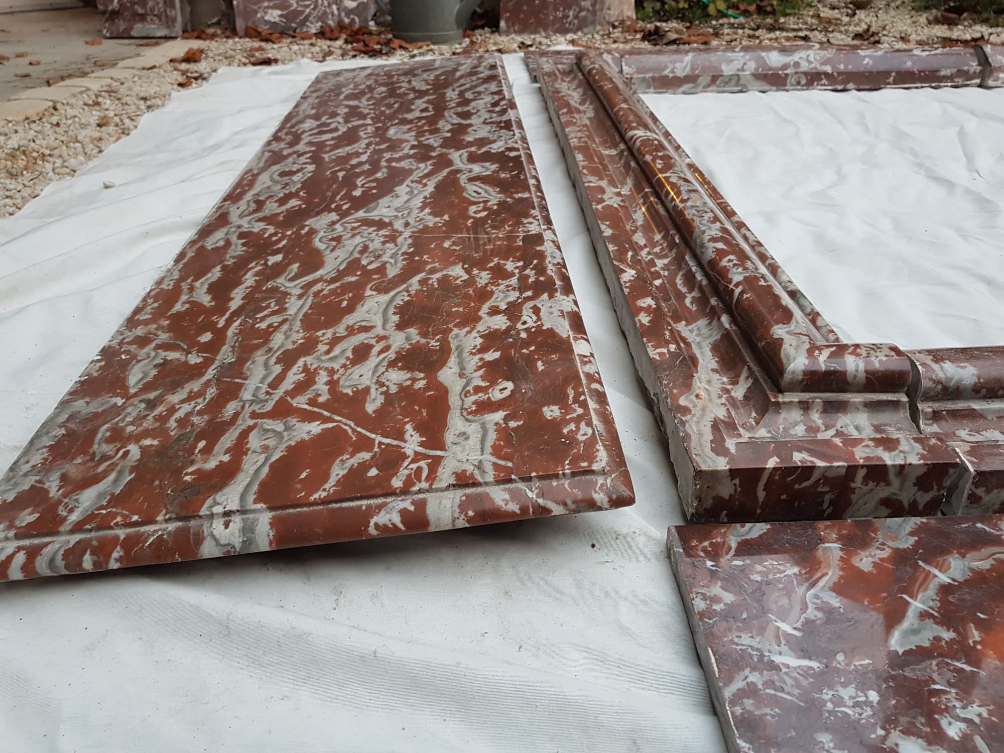 Fireplace in red marble from Languedoc