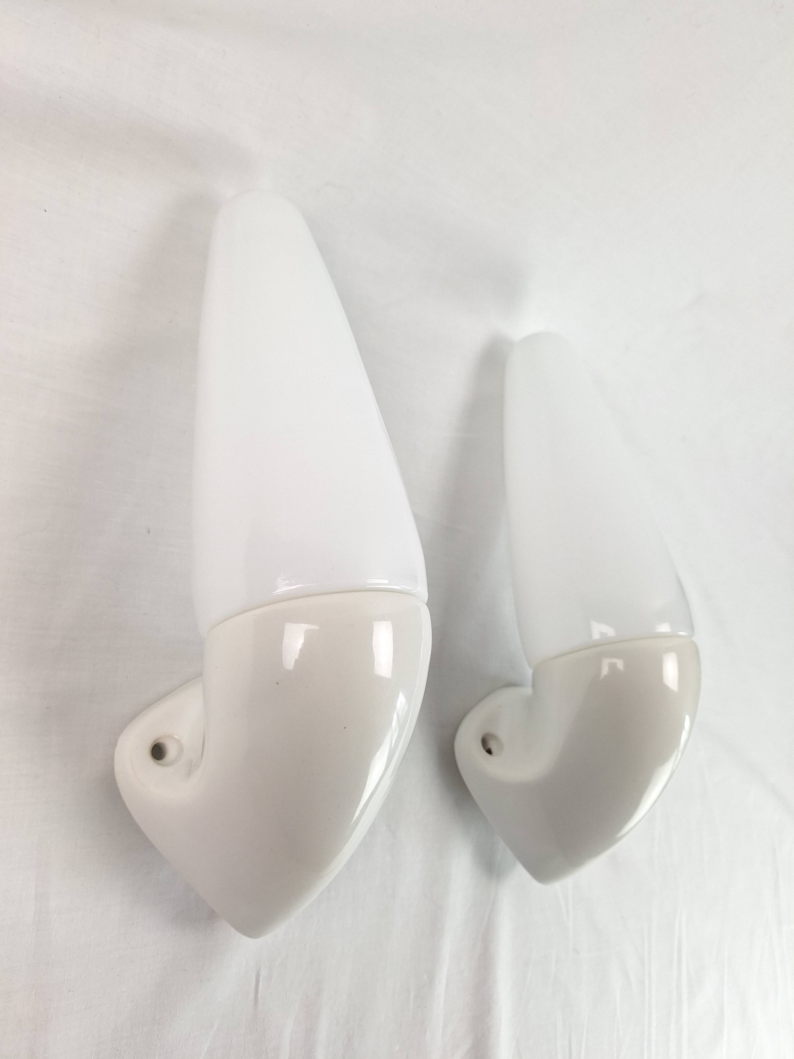 Pair of Art Deco ceramic wall lights by S.Bernadotte