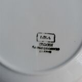 6 hollow plates in digoin Sarreguemines model Lola