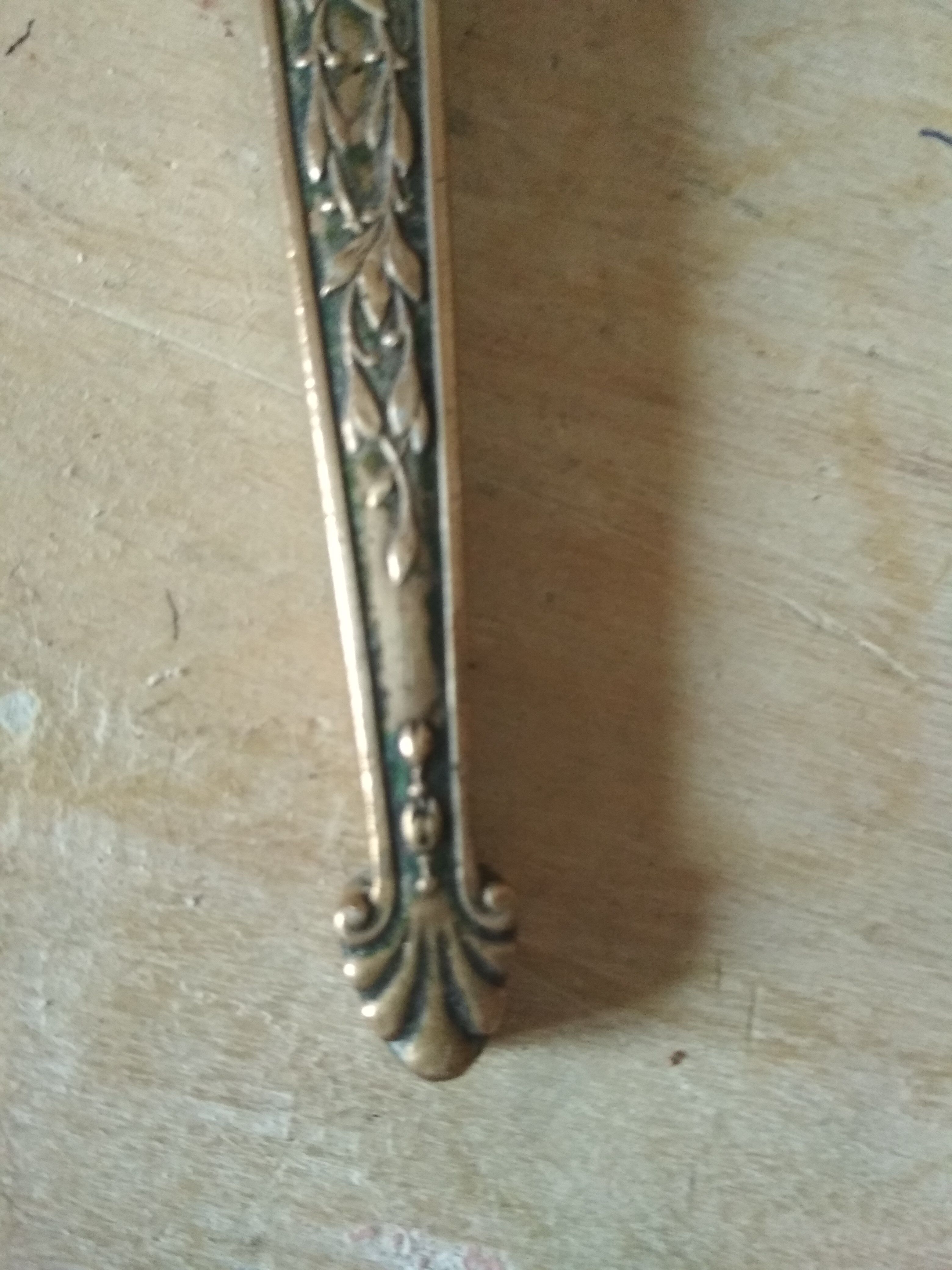 Old hand mirror beveled glass