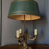 Lamp bouillotte bronze lampshade in sheet style empire mid-twentieth