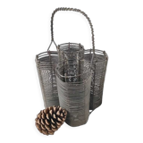 Basket holder 4 bottles in metal wire