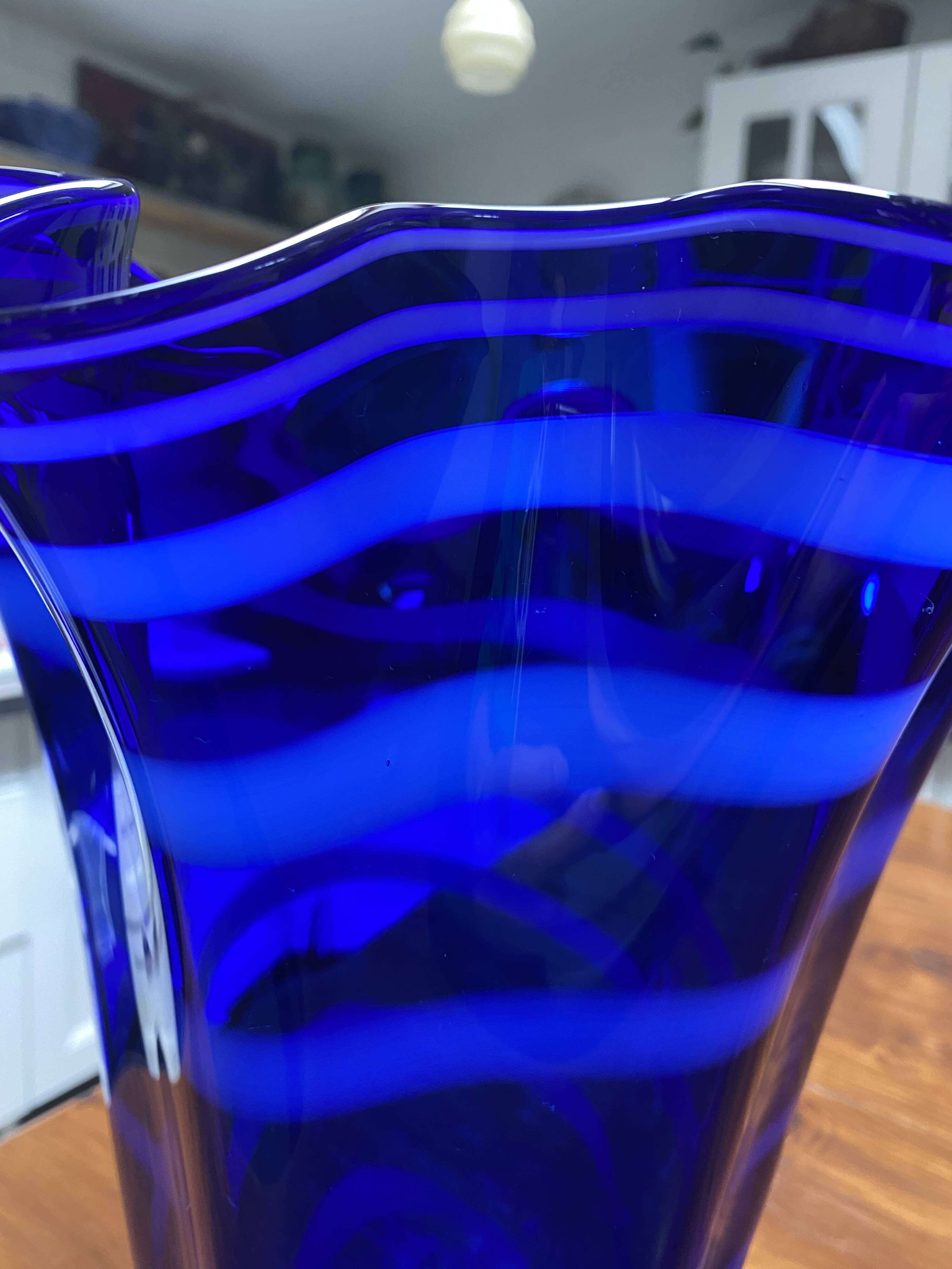 cobalt blue handkerchief vase