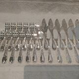 12 fish cutlery sets 24p silver-plated metal rocaille style Marly