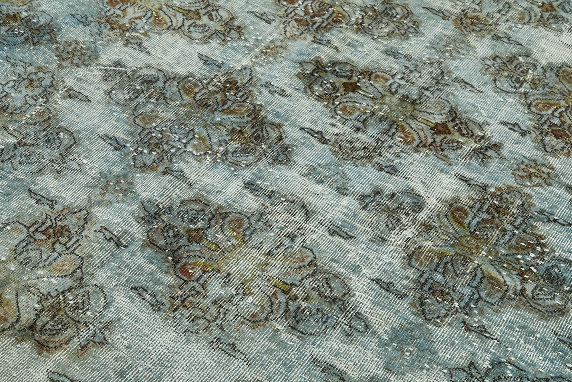 Hand-knotted antique anatolian 1970s 198 cm x 292 cm blue carpet