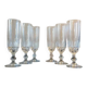 Old crystal champagne flutes