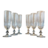 Old crystal champagne flutes