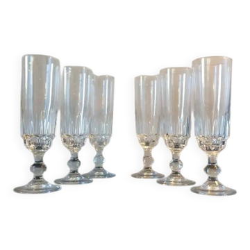 Old crystal champagne flutes