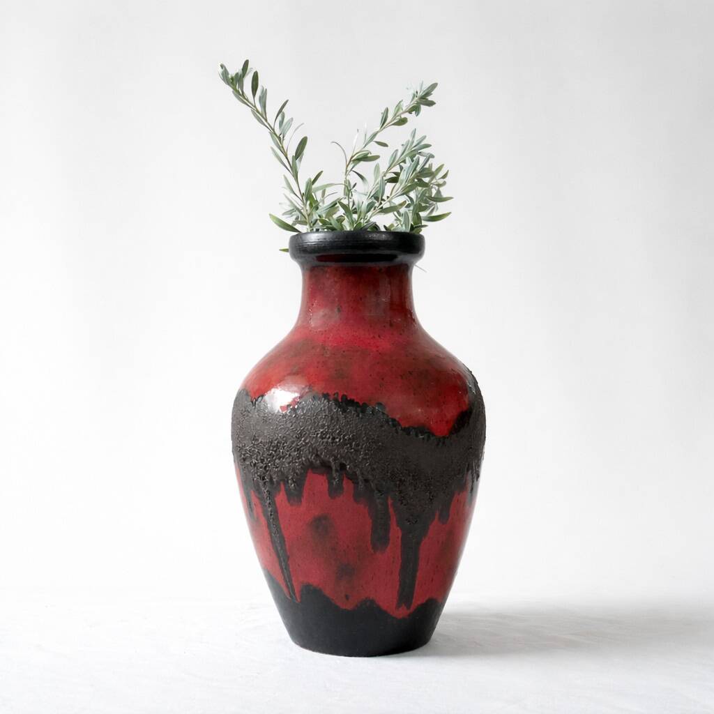 Large Fat Lava vase from West Germany, vintage.