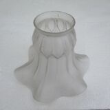 Old suspension lampshade frosted glass paste, claw and socket