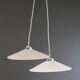Set of 2 white opaline pendant lights with b22 socket and chrome socket cover