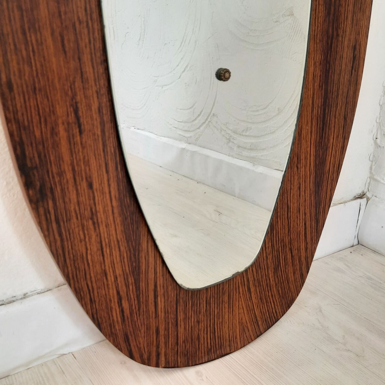 Miroir en bois incurvé teck