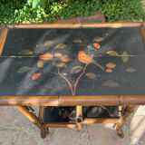 Antique bamboo side table