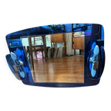 Vintage blue mirror – Space Age / Veca / Fontana Arte style