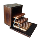Vintage cigarette holder – Solid wood – 1950s–70s – Modernist style