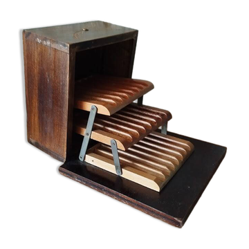 Vintage cigarette holder – Solid wood – 1950s–70s – Modernist style