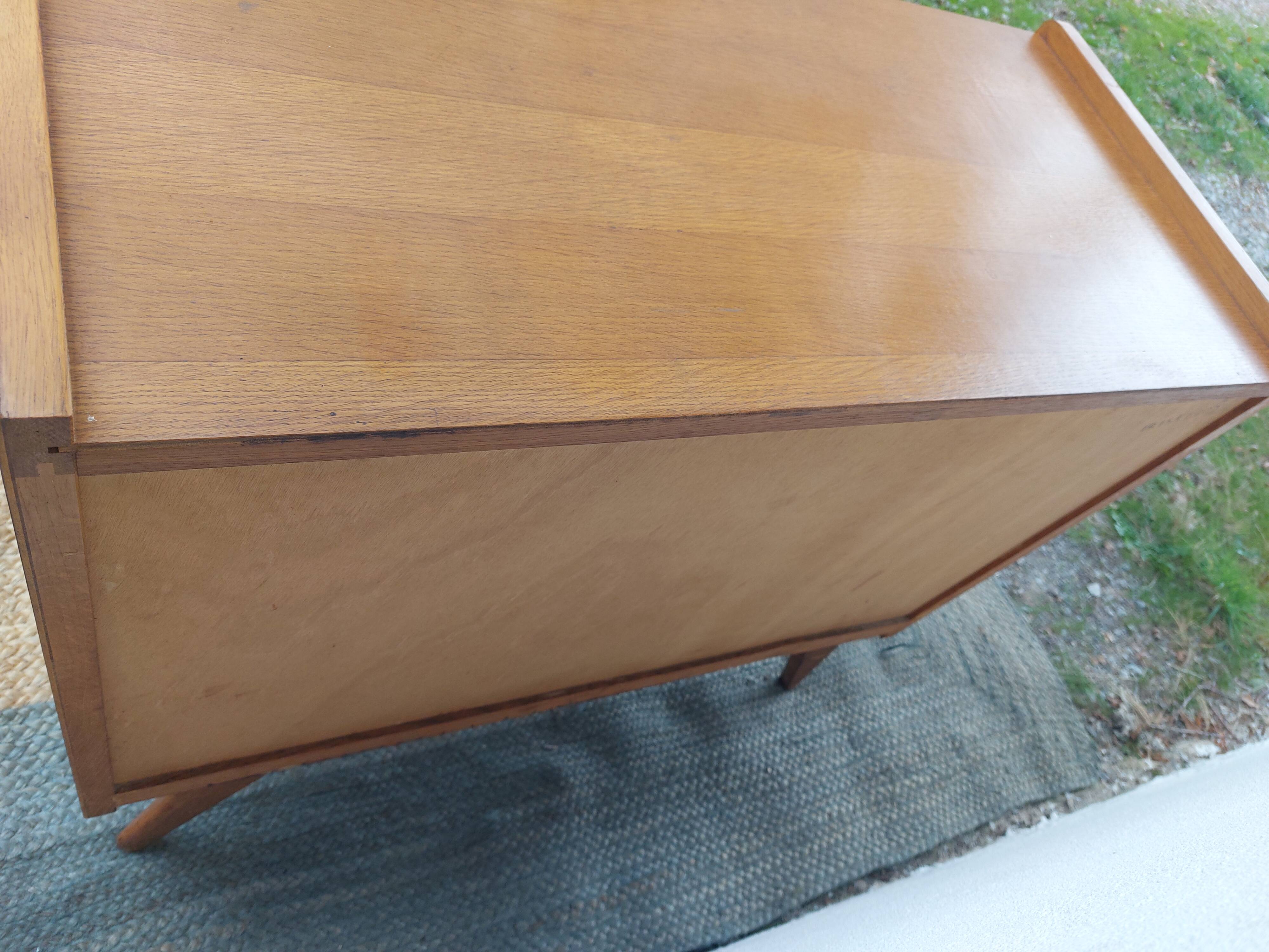 commode pieds compas, osier, vintage