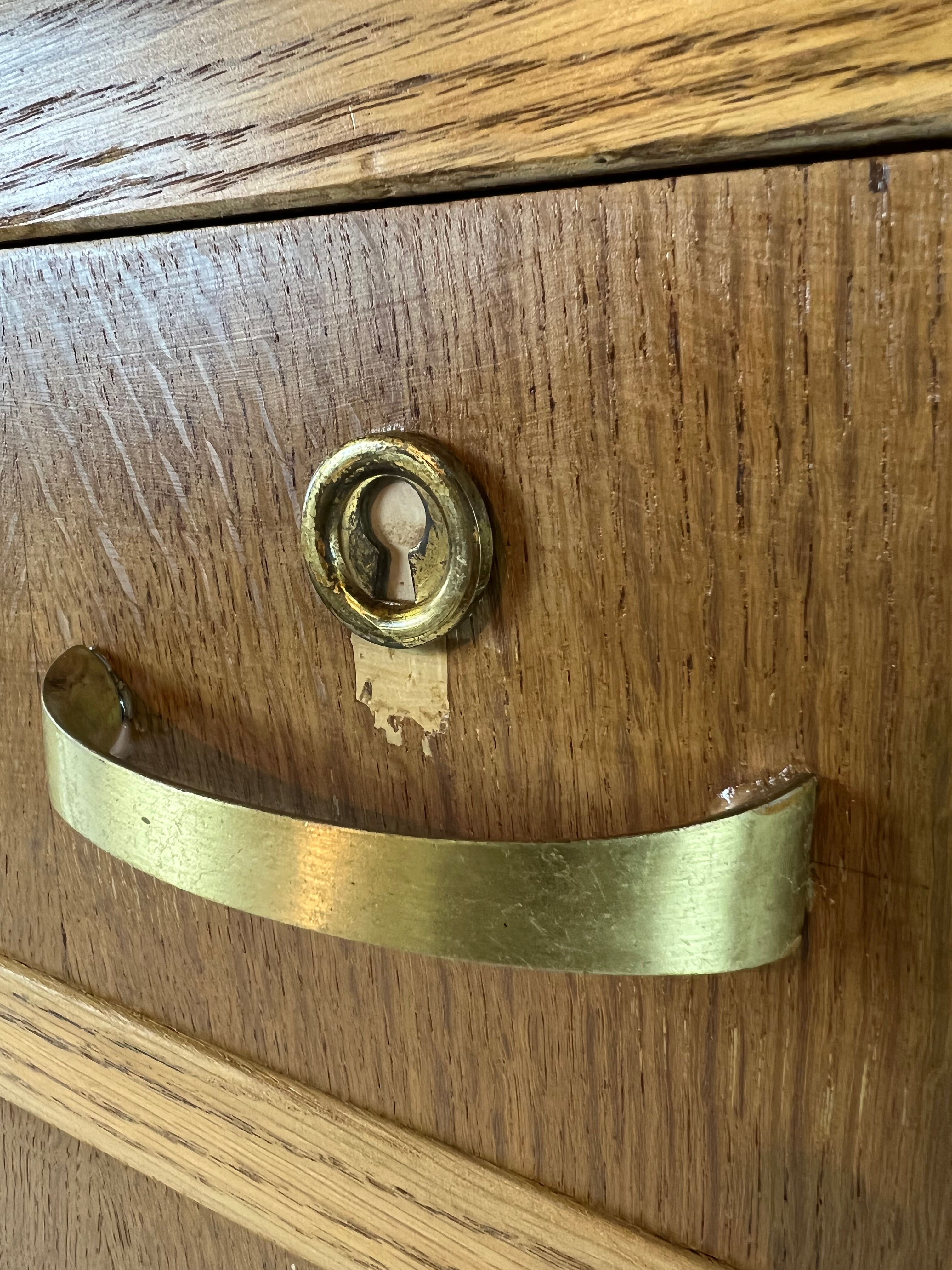 Two-sided oak desk, 50s