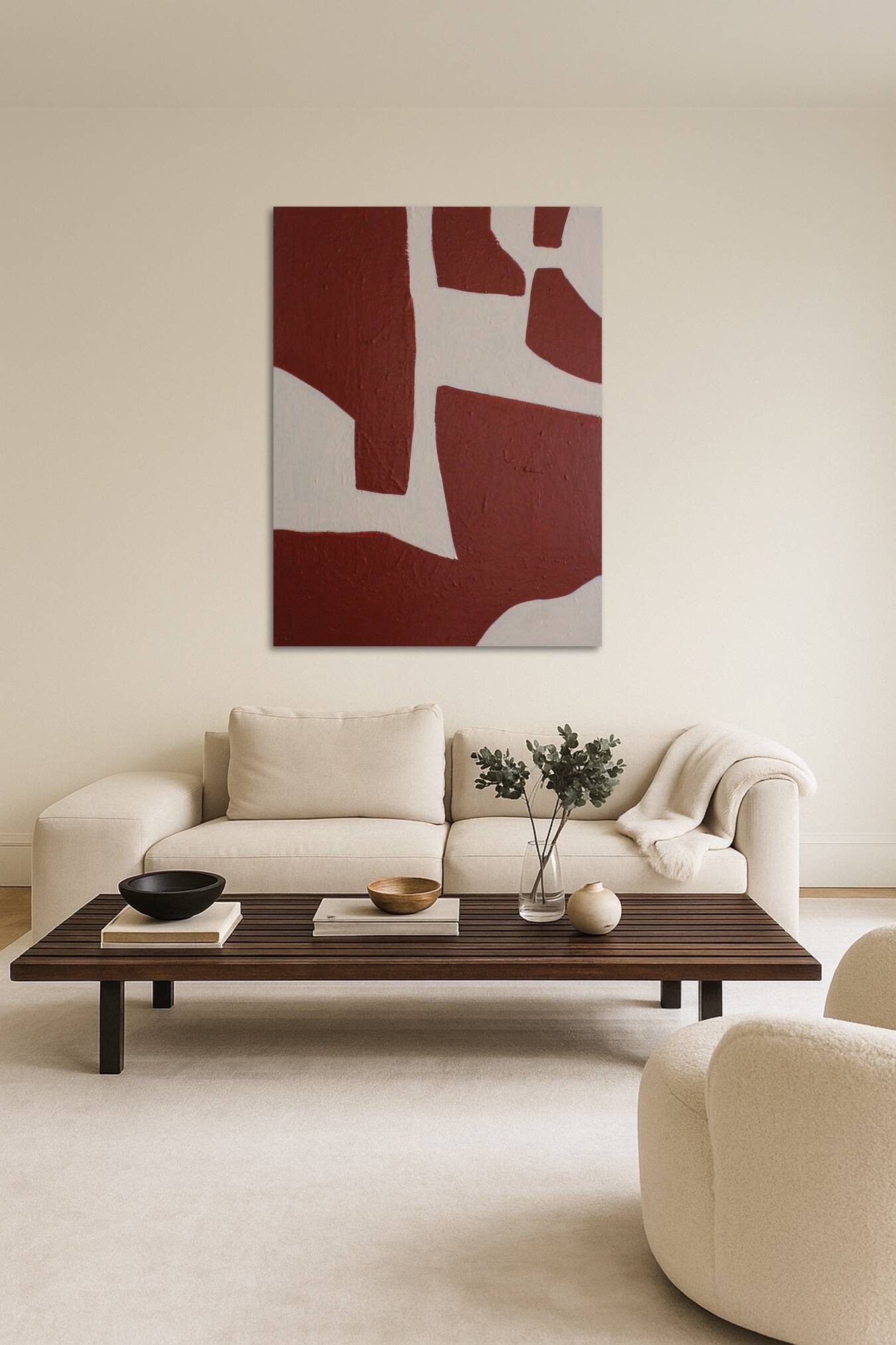 Organic abstract terracotta 100x80cm by Bodasca