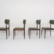 Ensemble de quatre chaises de salle à manger AWA en palissandre, Pays-Bas des années 1960