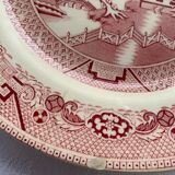 Set of 5 plates and an iron earth cake dish, willow hamage Moulin des loups art deco model