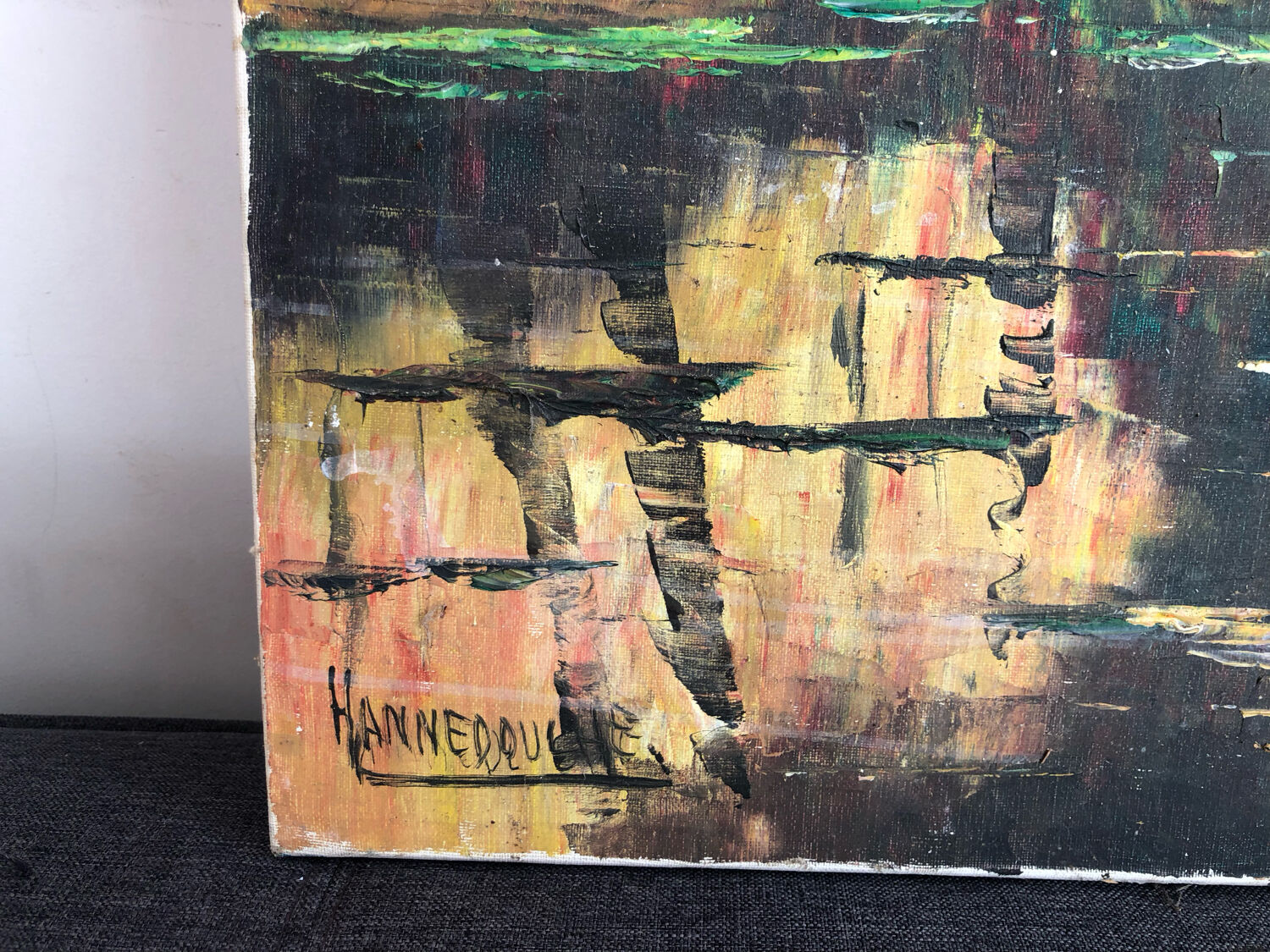 Oil on canvas autumn landscape