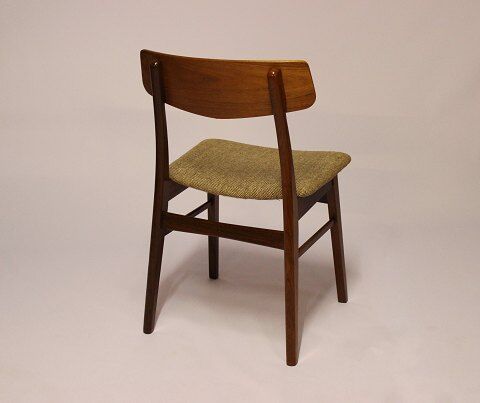 Chair in teak and wool