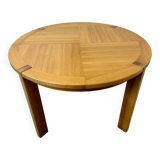 Old extendable table in solid elm from the 70s/80s, Maison Regain Vintage design