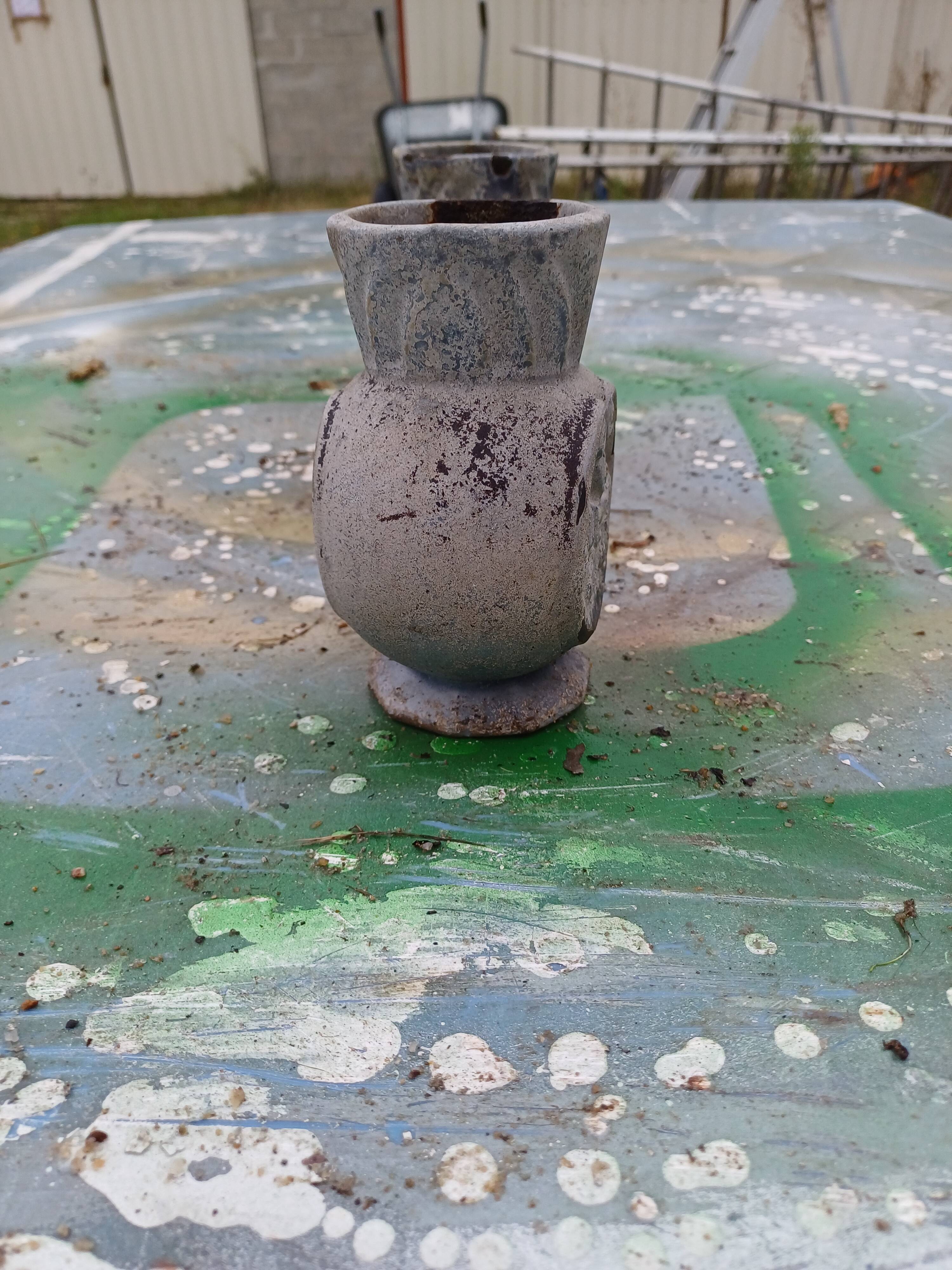 Pair of Cast Iron Vases 1900 from Charleville-Mézières